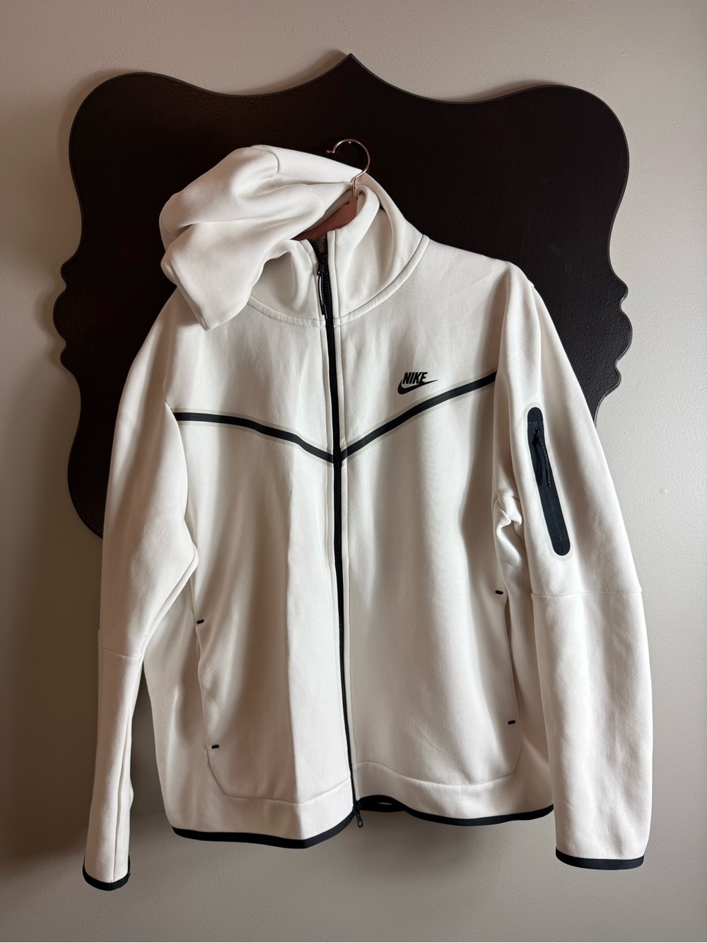 Nike Women's White Bomber Jacket with Black Trim